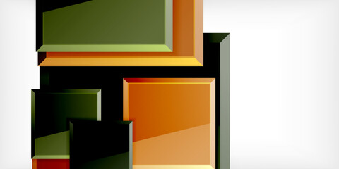 Colorful squares with reflections abstract background design. Vector Illustration For Wallpaper, Banner, Background, Card, Book Illustration, landing page