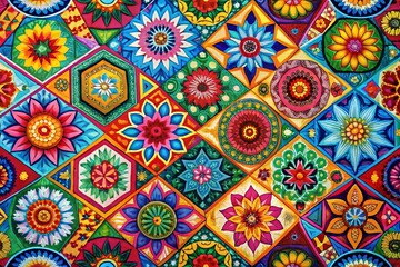 Colorful Geometric Clipart Pattern Ideal for Backgrounds, Textiles, and Graphic Design Projects