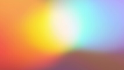 Soft blurry red orange yellow blue color mix gradient abstract background. Light through a prism