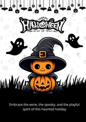 Halloween poster design vector with eps format.