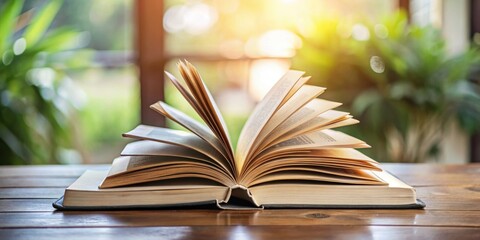 Close up of open books on table, education, reading, studying, knowledge, literature, learning, library, research