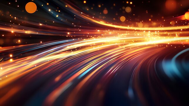 Dynamic Light Streaks Against a Dark Background