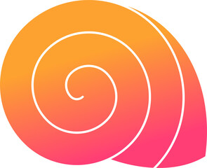 Fototapeta premium Spiral shell icon gradient illustration vector