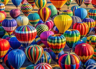Colorful Hot Air Balloon Pattern with Vibrant Designs Ideal for Backgrounds and Creative Projects