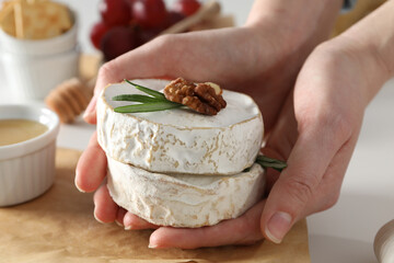 Camembert cheese, concept of tasty and delicious food