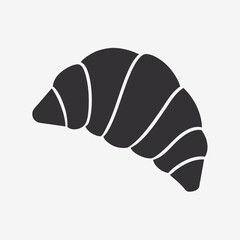  Croissant Icon Vector Isolated on White, Line or Linear Croissant Sign, Flat Style Design