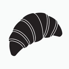  Croissant Icon Vector Isolated on White, Line or Linear Croissant Sign, Flat Style Design