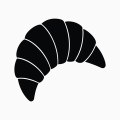  Croissant Icon Vector Isolated on White, Line or Linear Croissant Sign, Flat Style Design