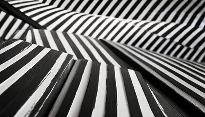 Bold black and white striped background with depth of field for a striking visual effect