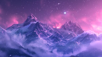 神秘的な山と空の風景