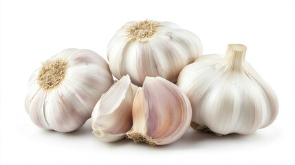 fresh garlic isolated on white background