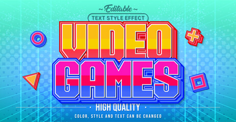 Editable text style effect - Video Games text style theme.