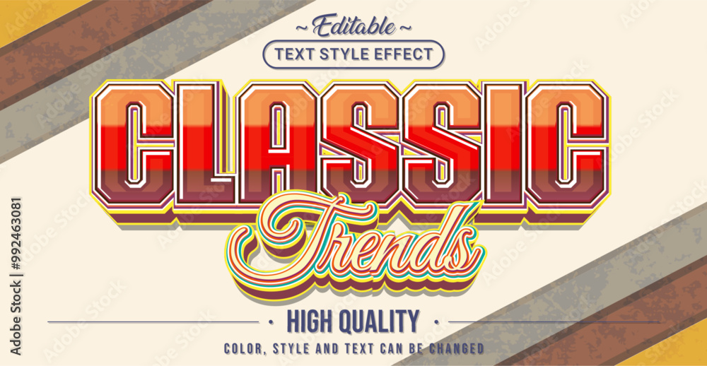 Aufkleber editable text style effect - classic trends text style theme.