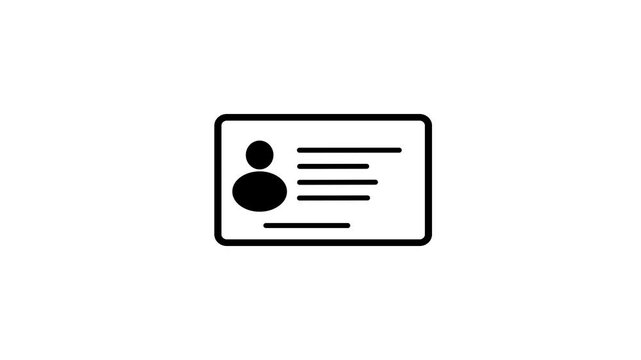 ID Card icon. identity card icon animation. personal data files or id cards concept.
