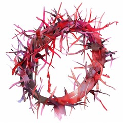 Artistic watercolor illustration of a crown of thorns clipart
