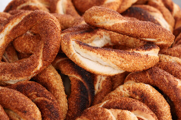 Turkish Bagel Simit selling in a van 