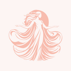 Simple Silhouette of a Harmonious Woman