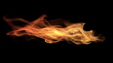 Fototapeta premium Vibrant and dynamic flame waves blend hues of orange and yellow against a dark background, perfect for artistic design projects.