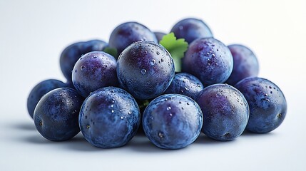 Bunch of grape captured macro lens each grape showing natural bloom subtle imperfection using soft natural light enhance realistic texture deep purple hue some grape slightly out of focus create depth
