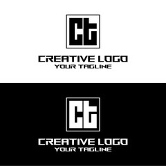 Obraz premium creative letter logo ct desain vektors