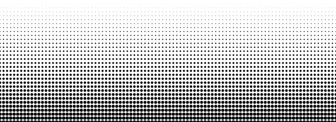 Dotted halftone gradient texture. Fading polka dot background. Repeated dots gradation pattern background. Black vanishing comic pop art overlay backdrop. Halftone raster effect wallpaper. Vector