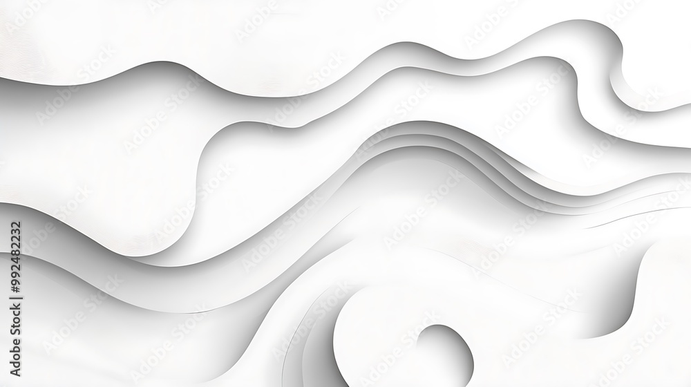 Sticker Abstract White Papercut Background