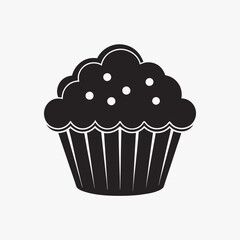 Bakery Food Muffin Icon in Flat Style - Vector Clipart for Cafes, Bakeshops, and Menus