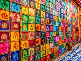 Color Names in Hindi Displayed on a Colorful Background for Educational and Creative Use