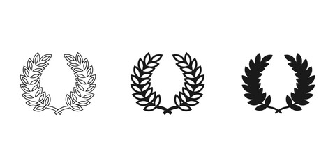 laurel logo design, editable floral decoration icon, symbol, icon, illustration
