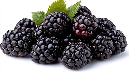 Closeup of blackberry cluster each drupelet slight natural sheen subtle imperfection captured under soft natural light emphasize deep rich blackpurple tone realistic texture of fruit Scientific name