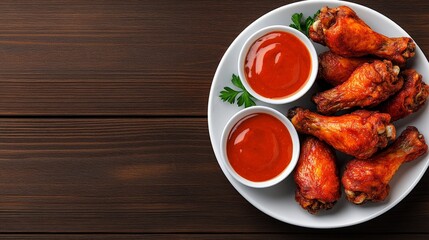 Spicy BBQ Chicken Wings Platter 