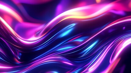 Abstract Neon Flowing Swirls