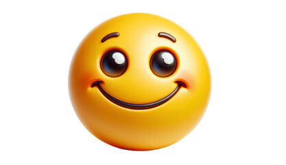 Smiling Emoji with Big Shiny Eyes, Representing Happiness, Innocence, and Positivity in a Cute and Cheerful Cartoon Style Illustration