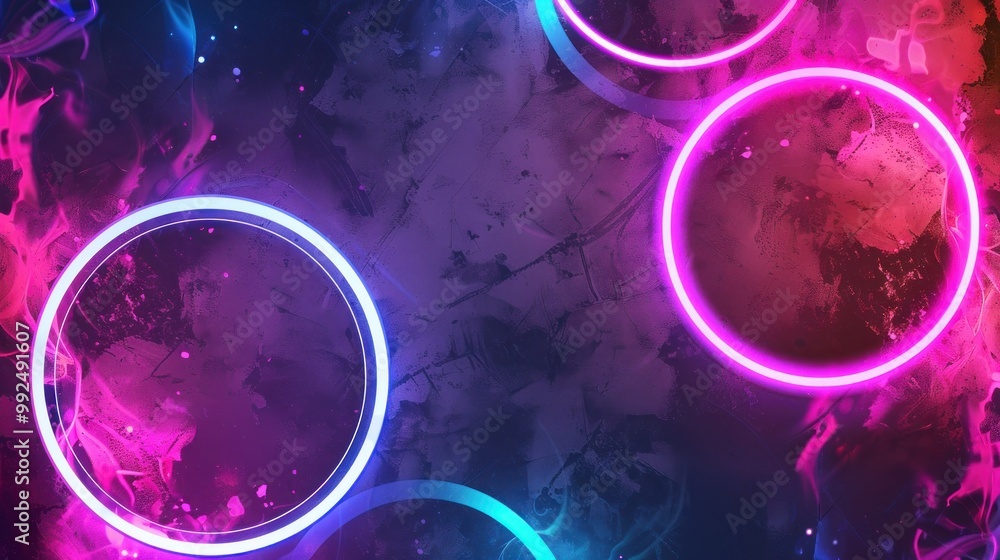 Poster abstract neon color frame futuristic background ai generated image