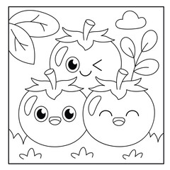Tomato coloring page for kids