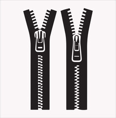 zipper vector icon silhouette on a white background