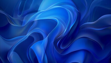 Obraz premium Abstract Blue Swirls A Digital Art Creation