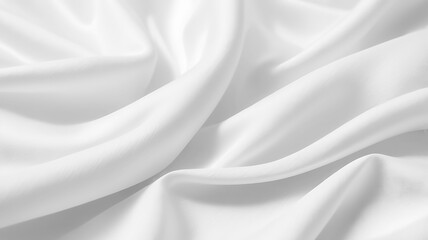 Soft white fabric texture background. Rippled white silk fabric satin cloth waves glamour background