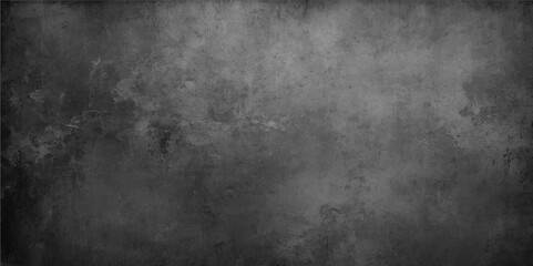 Elegant black background illustration with vintage distressed grunge texture and dark gray charcoal color pain, Black anthracite stone concrete texture background panorama banner long
