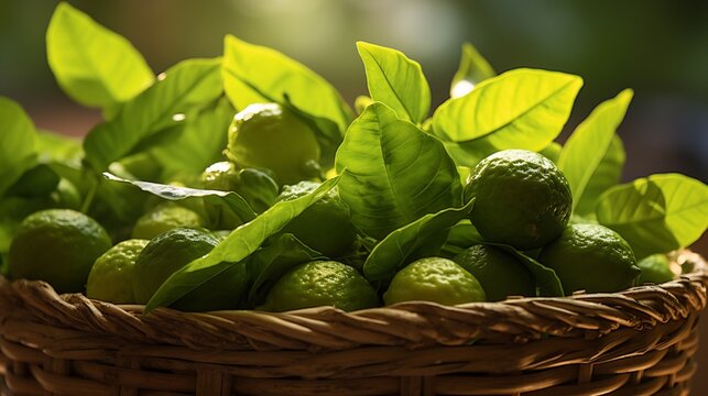 Closeup of langsat fruits resting in a woven basket on a sunlit balcony with lush green plants softly blurred behind emphasizing the fresh and tropical vibe Scientific name Lansium parasiticum