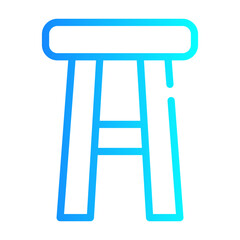 wooden chair Line Gradient Icon