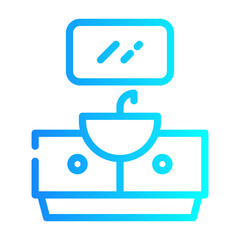 wash stand Line Gradient Icon