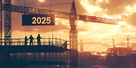 happy new year 2025
Construction Workers and 2025 Banner