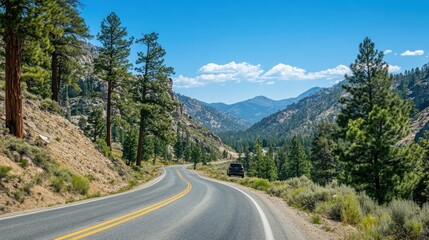 Scenic Winding Road Through Mountain Landscape