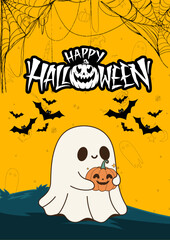 Halloween poster design vector with eps format.