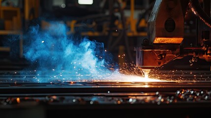 Sparks and Smoke in Industrial Setting
