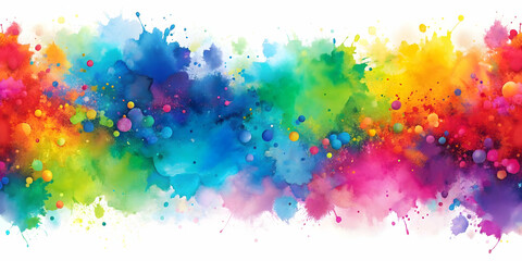Fototapeta premium Abstract watercolor pattern with vibrant colors and splatter design, liquid, bright, abstract, watercolor, pattern, vibrant