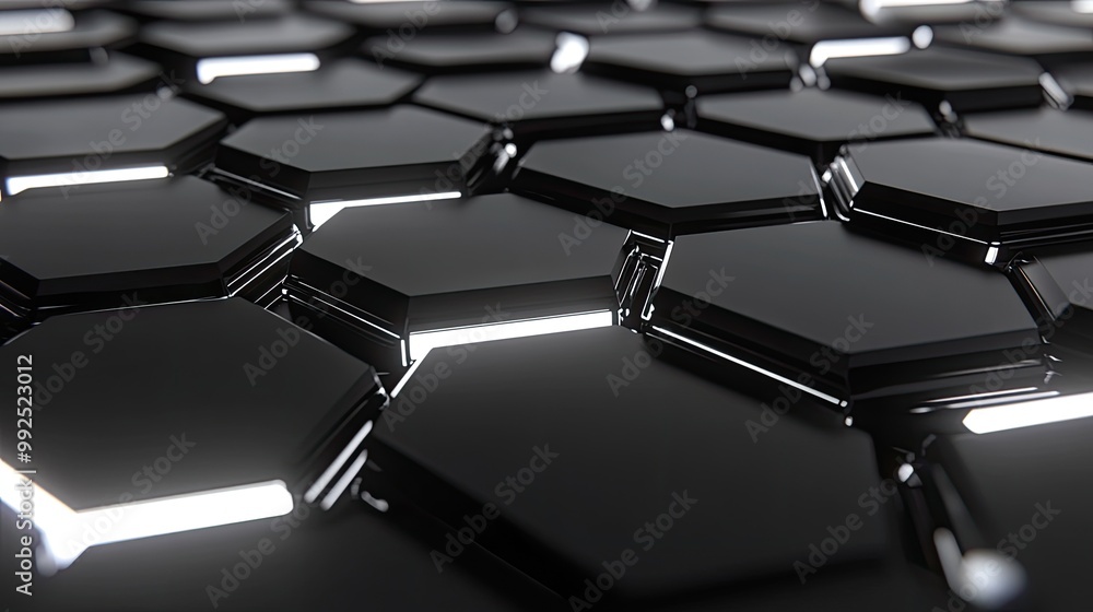 Poster futuristic technology background with hexagon grid pattern design
