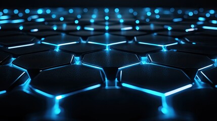 Obraz premium Futuristic Technology Background with Hexagon Grid Pattern Design