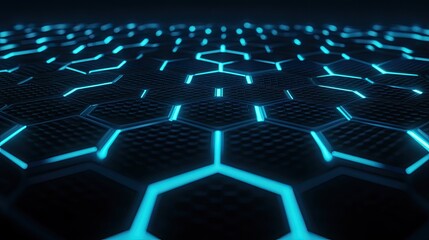 Obraz premium Futuristic Technology Background with Hexagon Grid Pattern Design